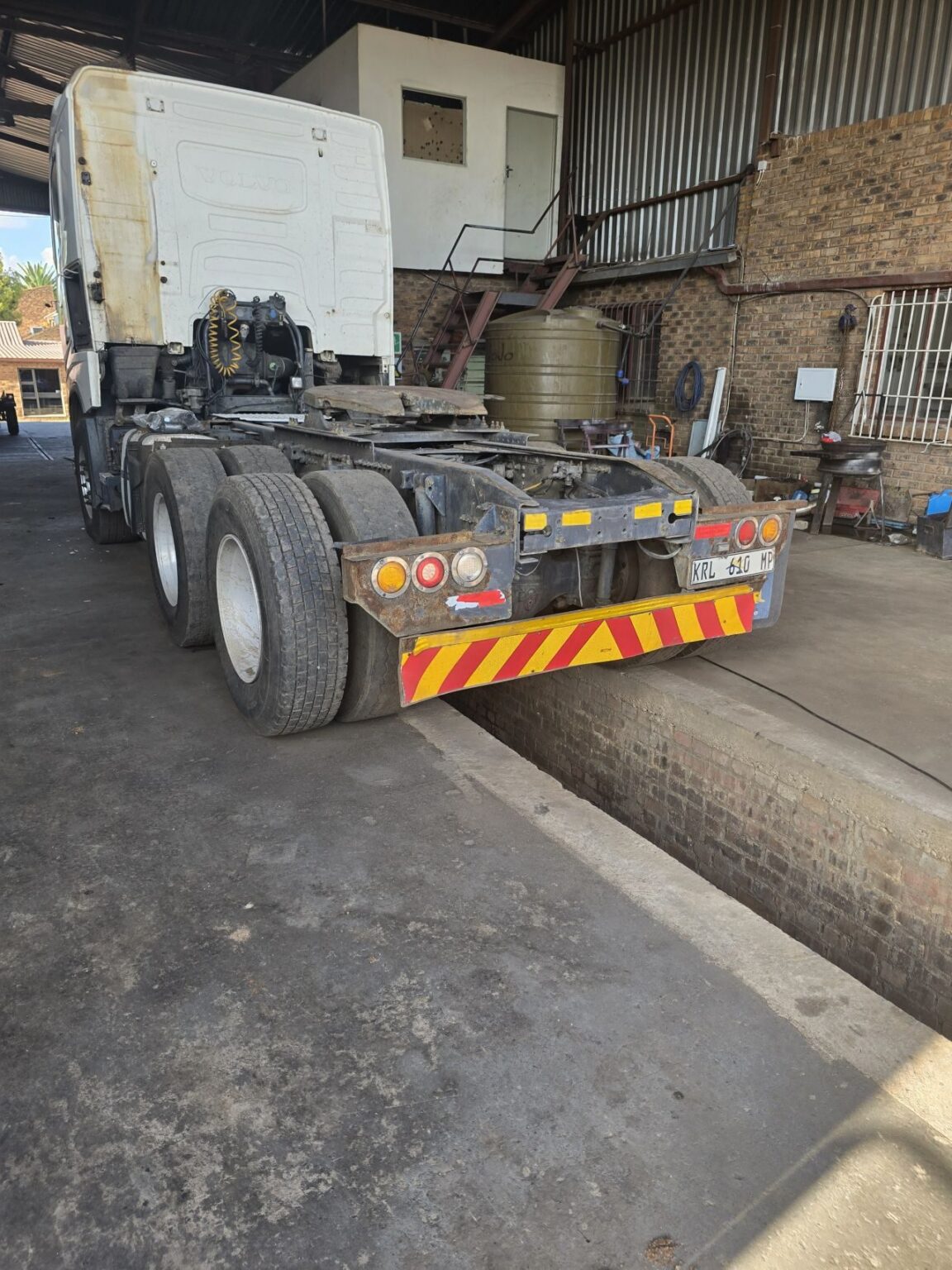 HGV over the inspection pit at our Johannesburg test centre